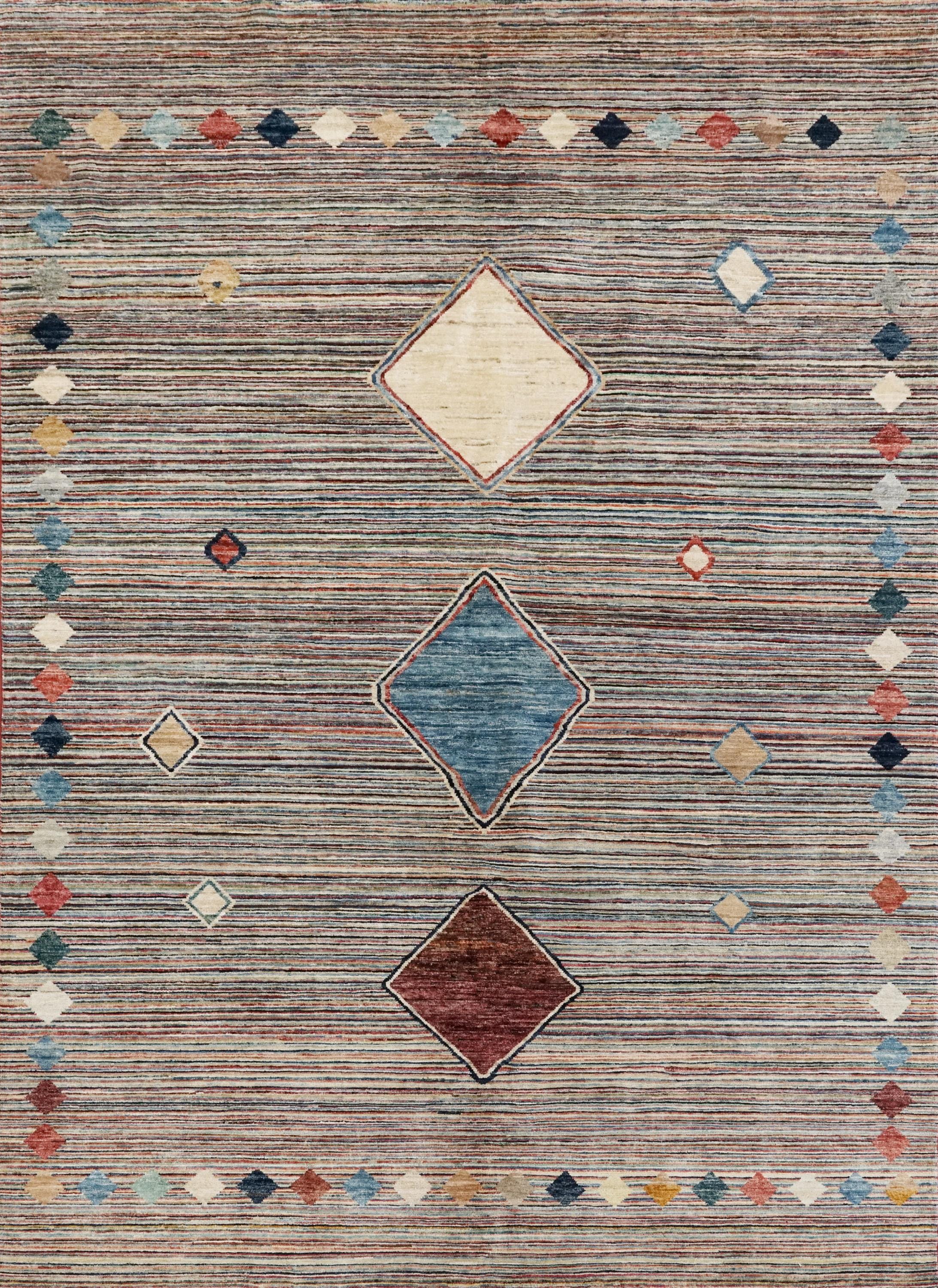 7x10 Ft Hand Knotted Gabbeh Rug - Colorful Area Rug