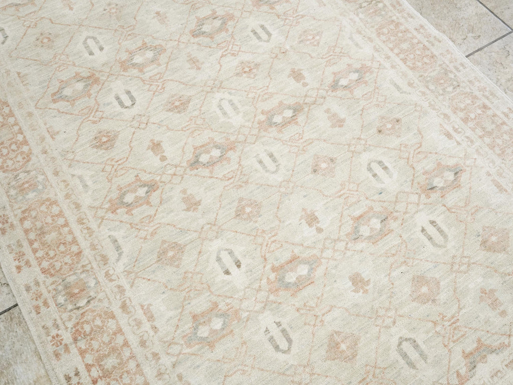 4x6 Ft Beige Heriz Rug - Handmade Vintage Oriental Rug