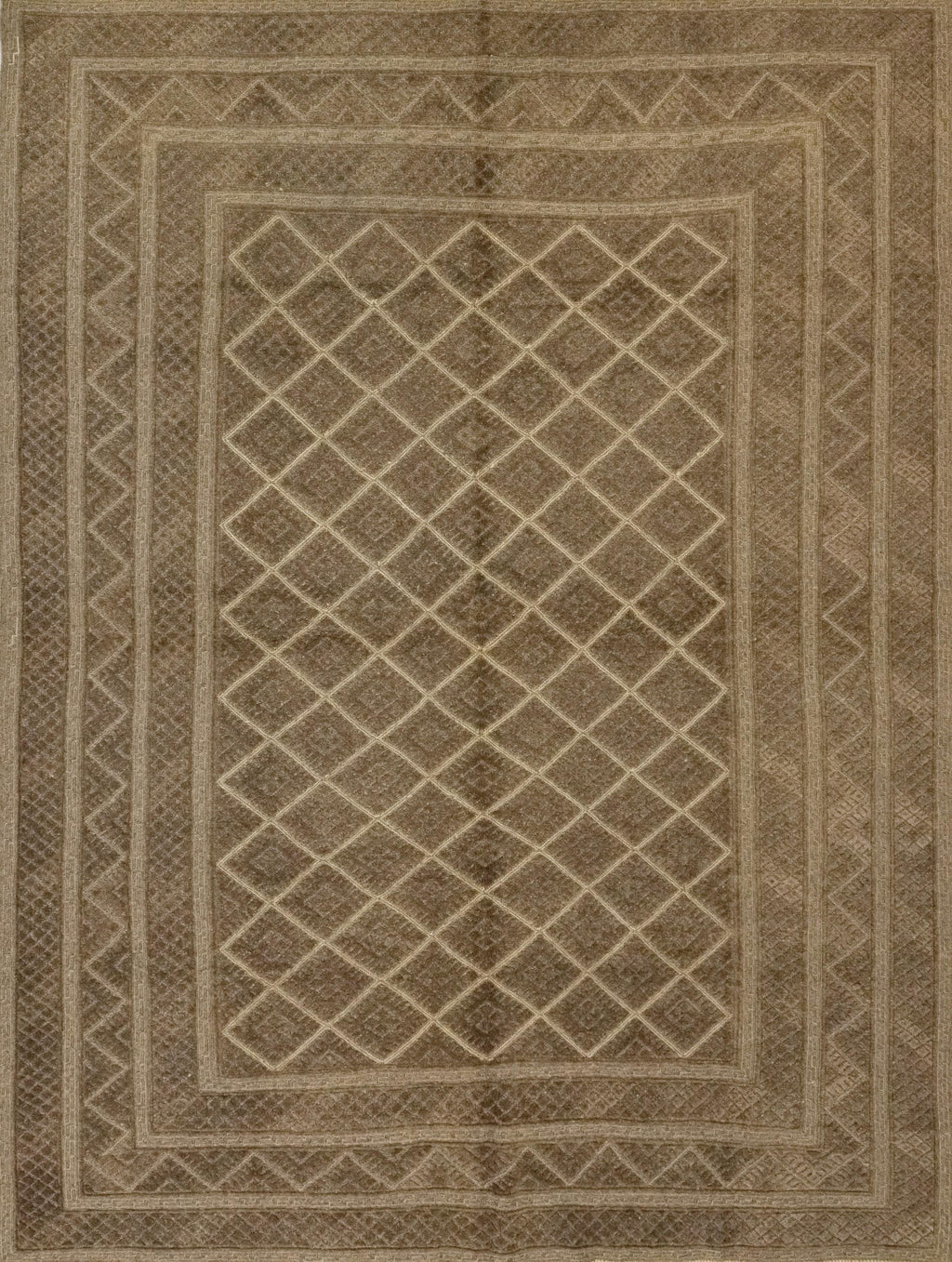 7x9 FT Vintage Brown Tribal Kilim Rug - Hand-Knotted Wool Area Rug