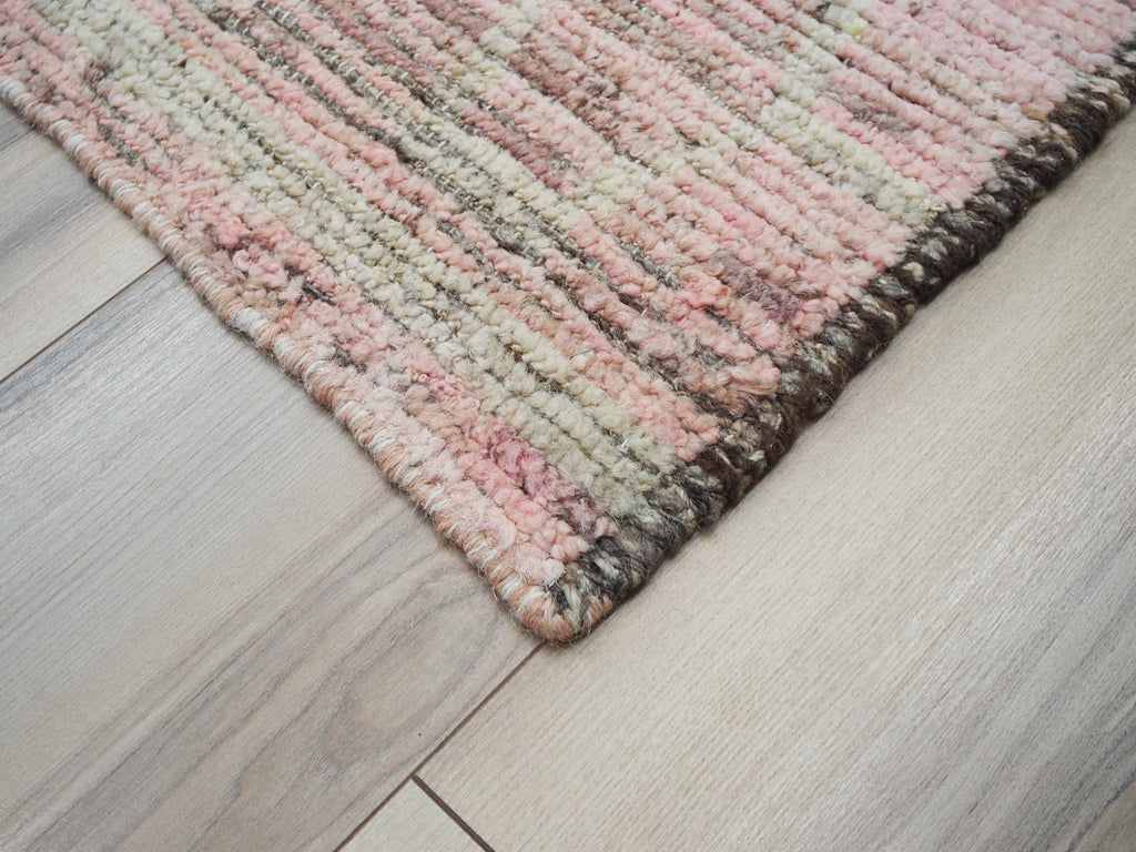 8x9 Ft Pink Moroccan Rug - Handmade Wool Area Rug