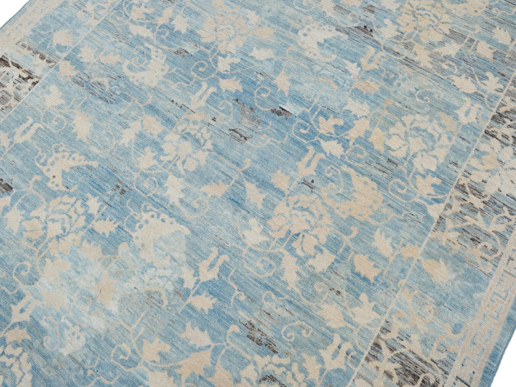 6x10 Ft Antique Serapi Rug - Blue Persian Rug