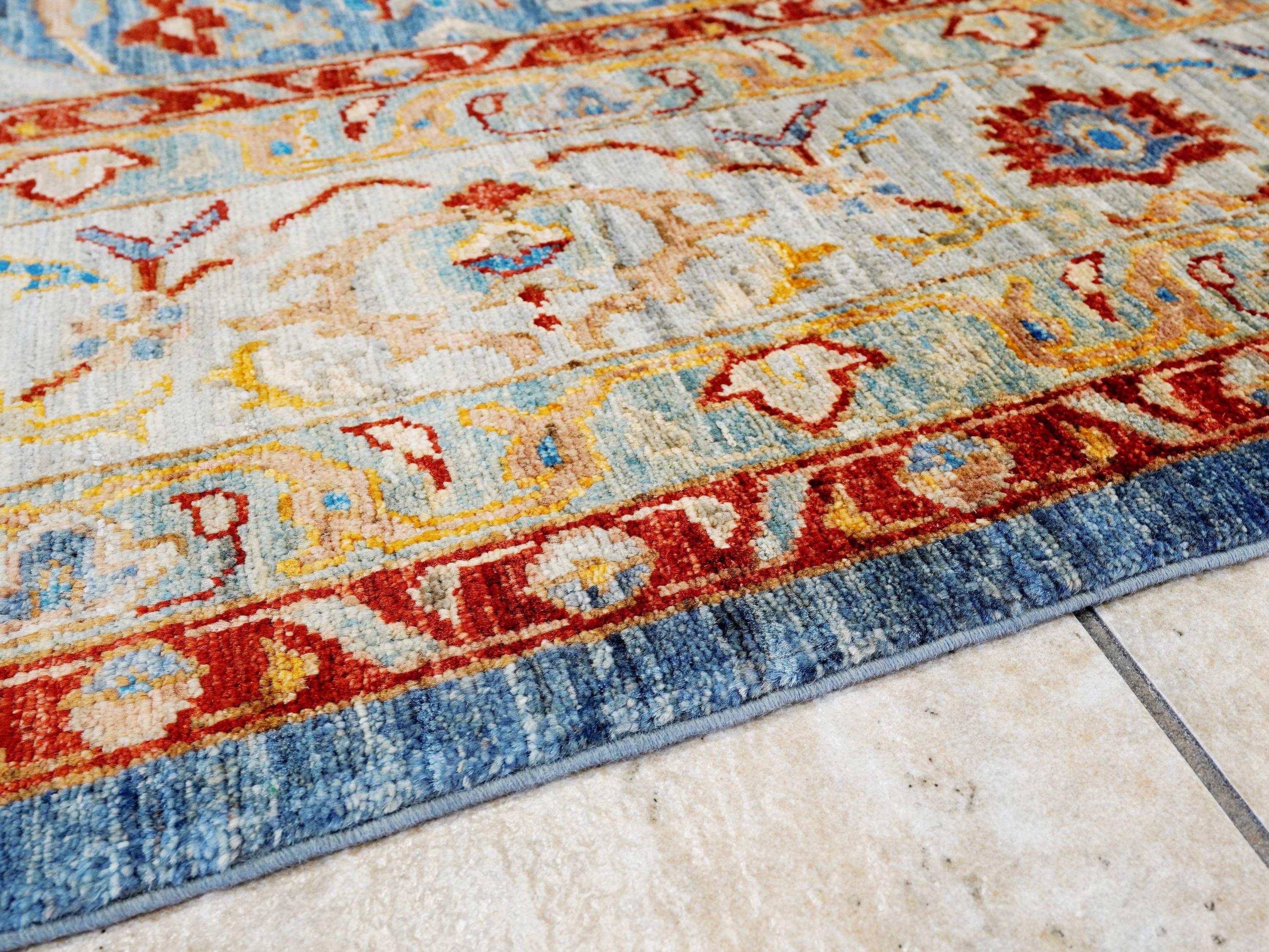 8x10 Ft Blue Bidjar Rug - Hand Knotted Wool Oriental Rug