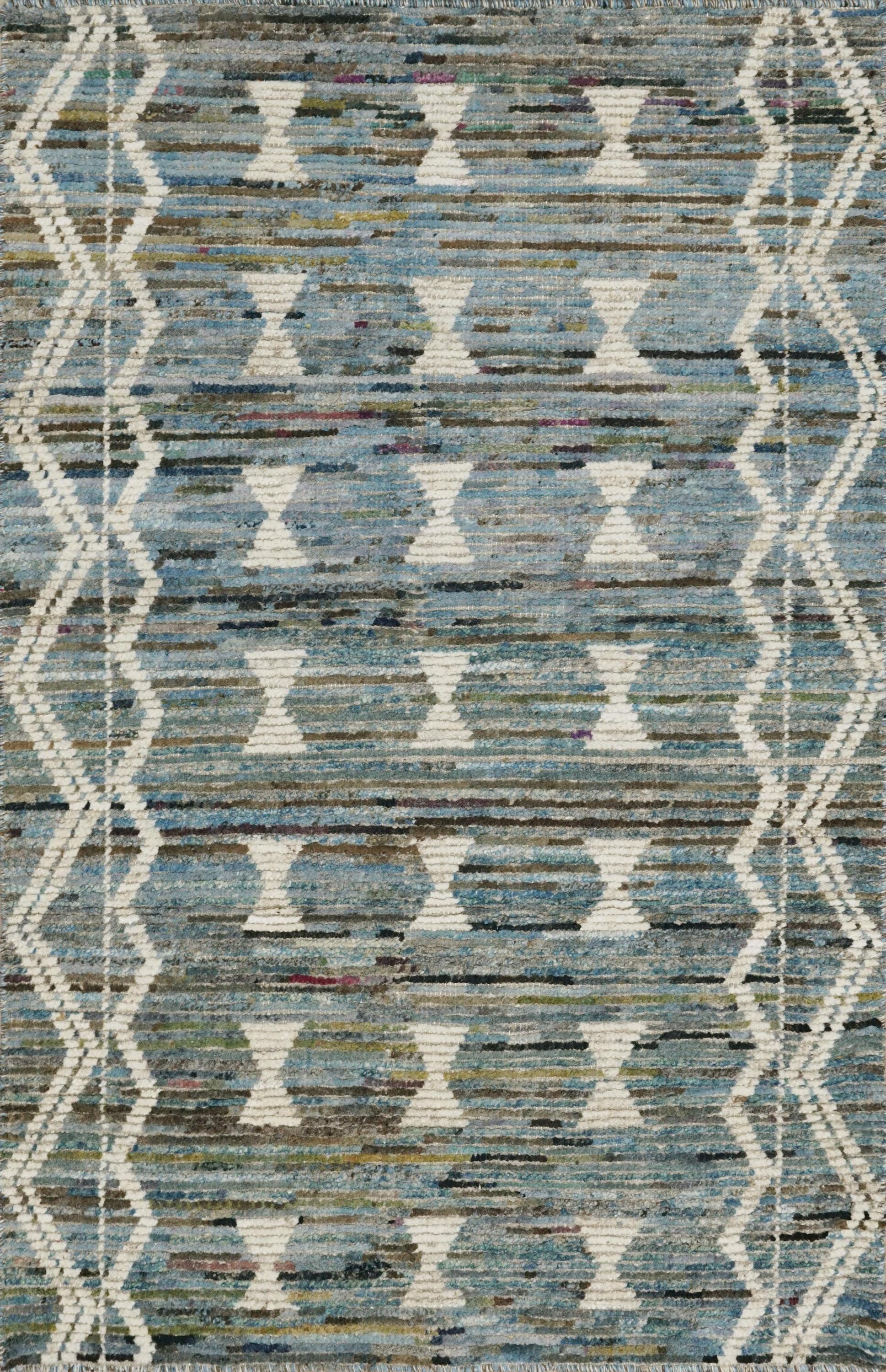 3x5 Ft Blue Moroccan Rug - Hand Knotted Area Rug