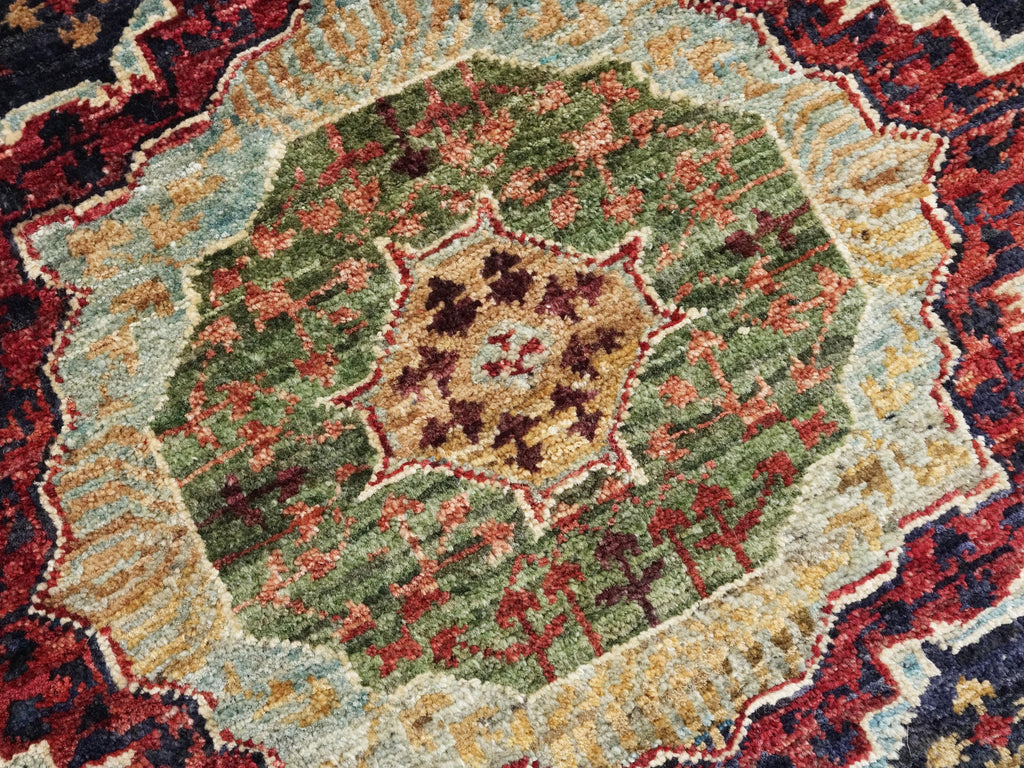 3x4 Ft Black Mamluk Afghan Rug - Handmade Wool Oriental Rug