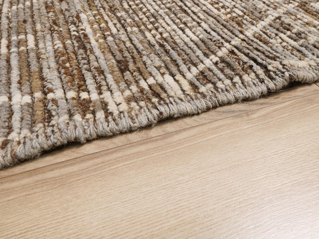 7x10 Ft Brown Moroccan Rug - Hand Knotted Area Rug