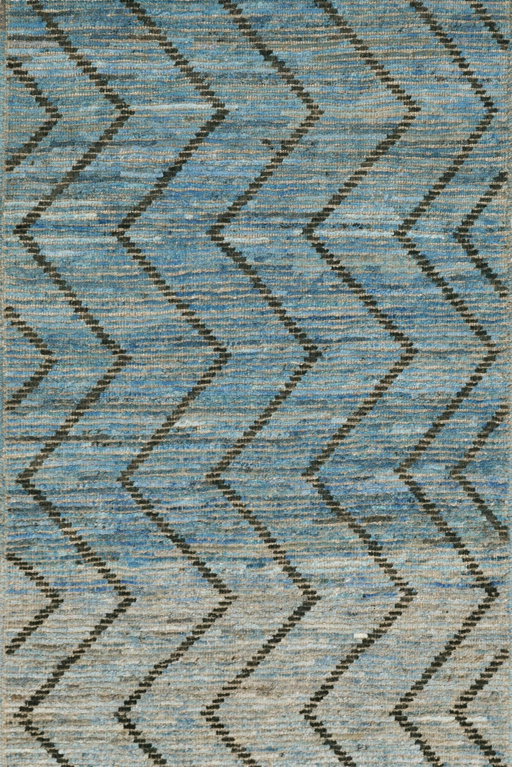 3x5 Ft Blue Moroccan Rug - Hand Knotted Wool Rug