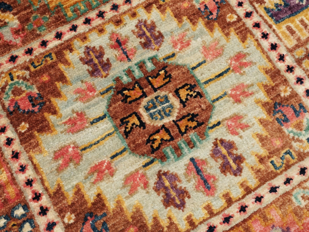 3x5 Ft Brown Heriz Rug - Afghan Handmade Area Rug