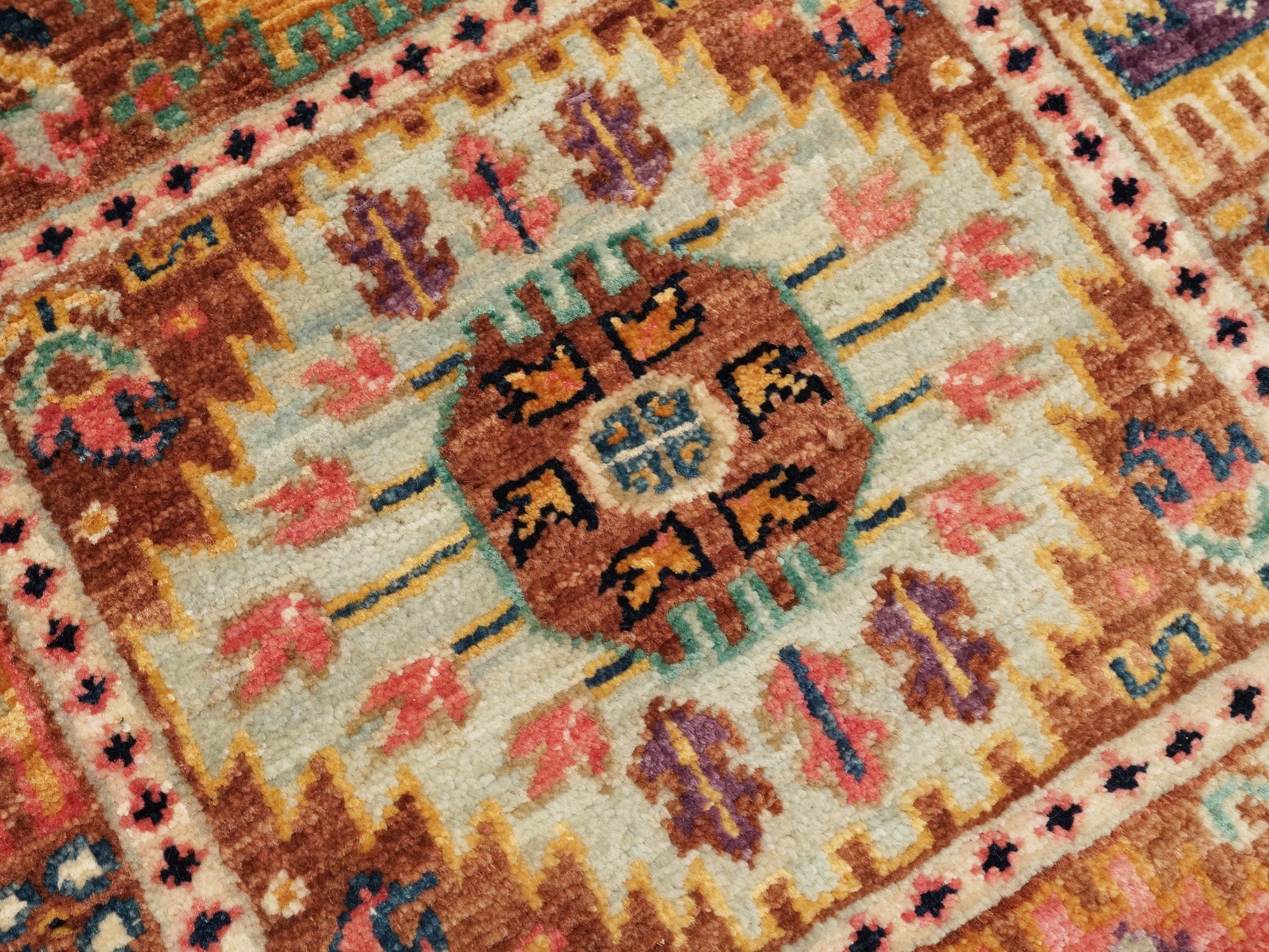 3x5 Ft Brown Heriz Rug - Afghan Handmade Area Rug