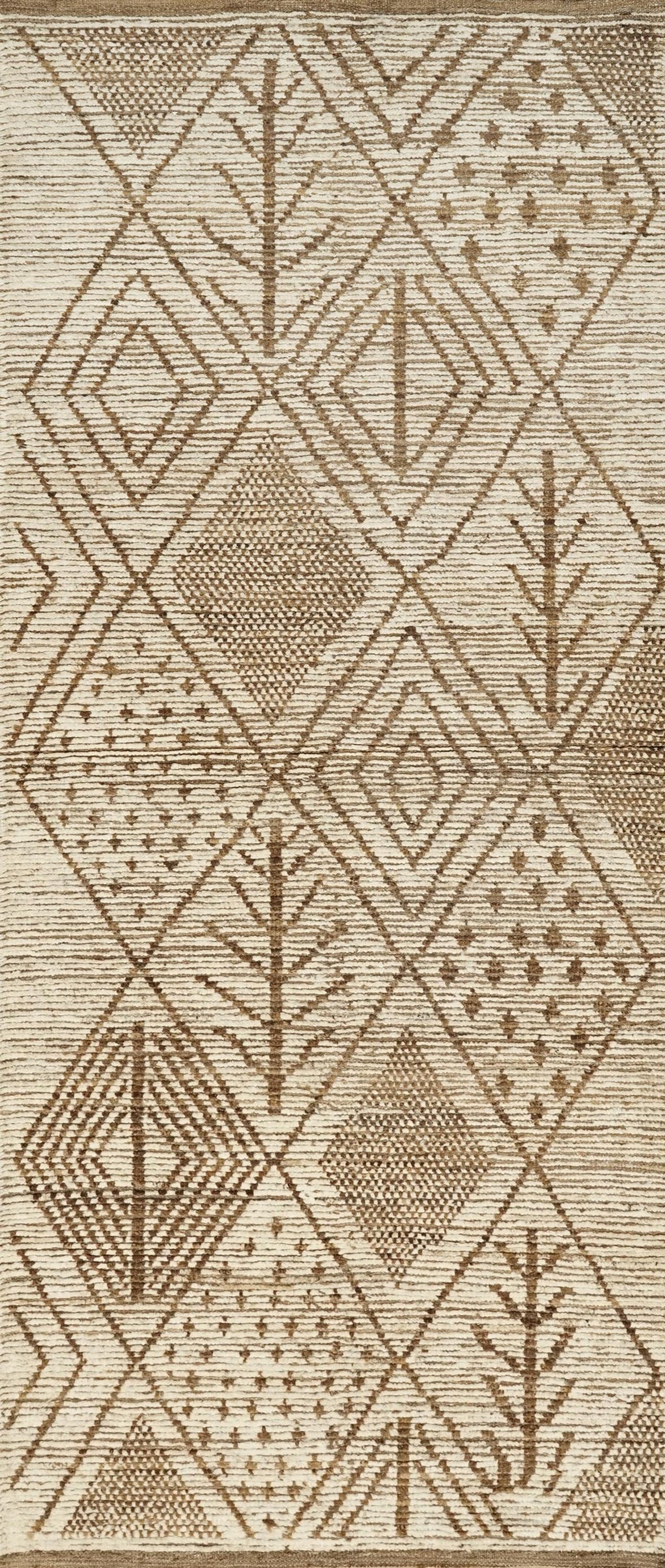 10 Ft Beige Moroccan Runner Rug - Afghan Wool Runner