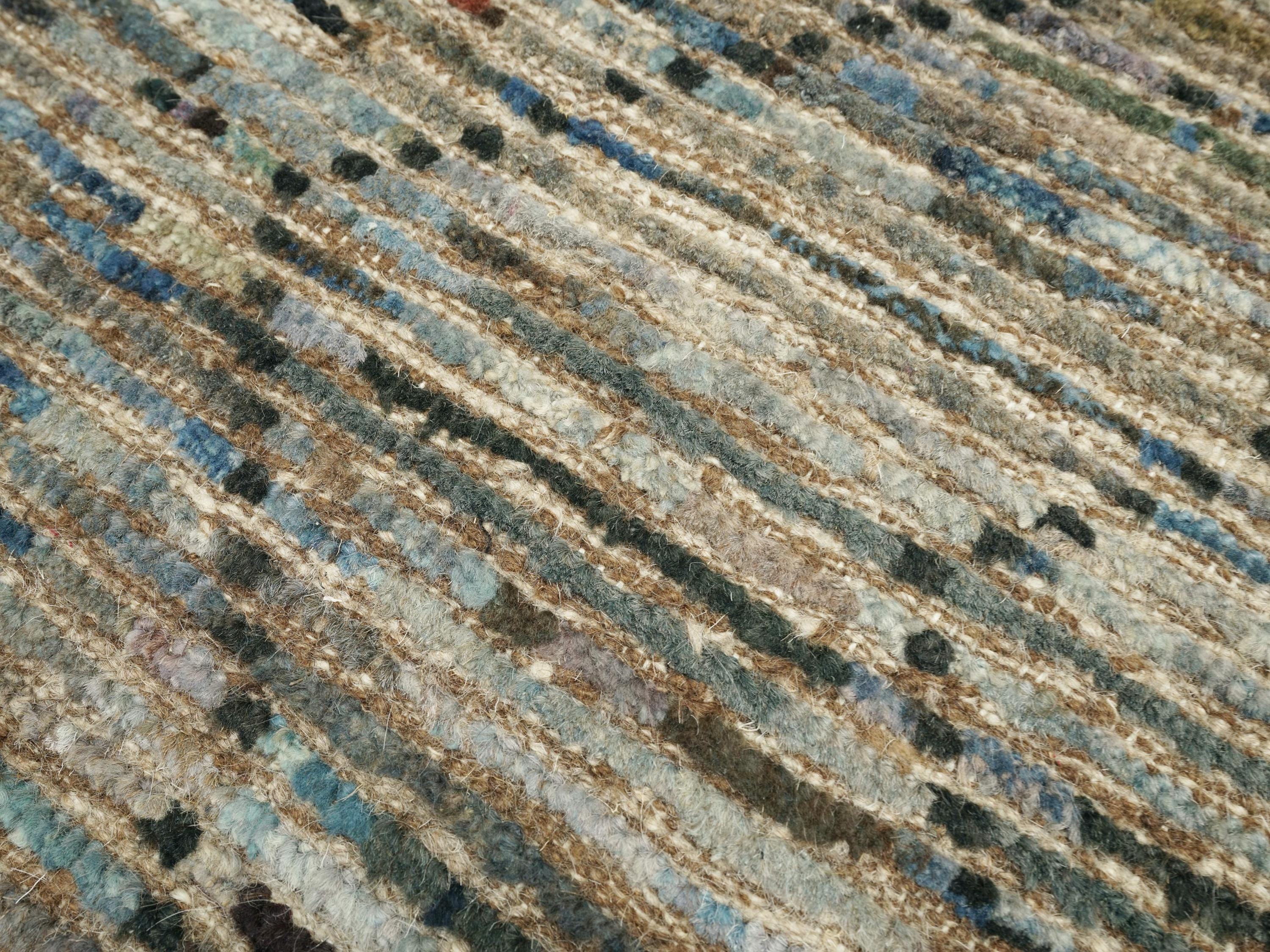 3x5 Ft Dark Blue Moroccan Rug - Hand Knotted Area Rug