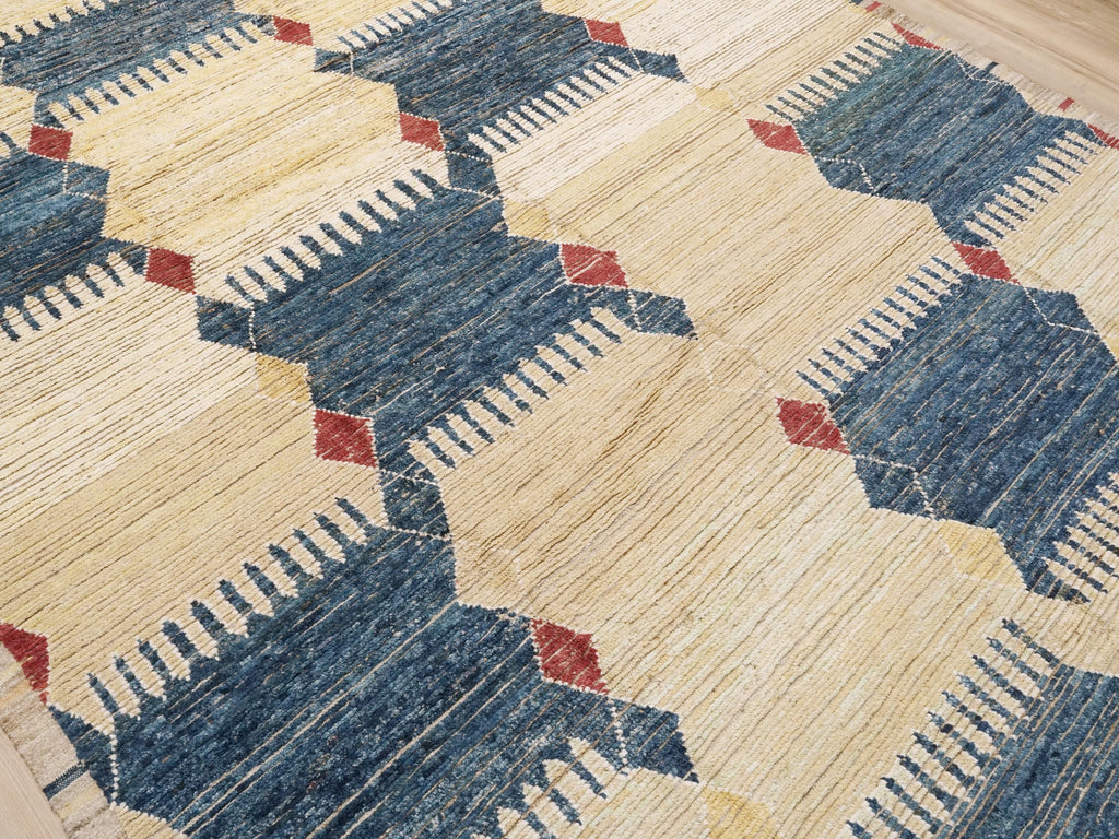 8x10 Ft Yellow & Blue Moroccan Rug - Afghan Wool Rug
