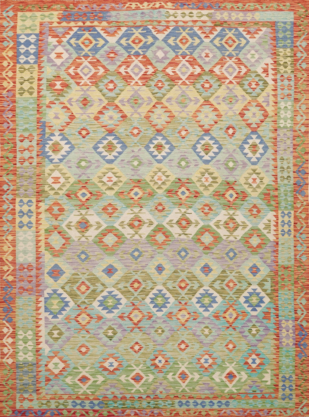 7x10 Ft Maimana Kilim Rug - Flat Weave Tribal Rug