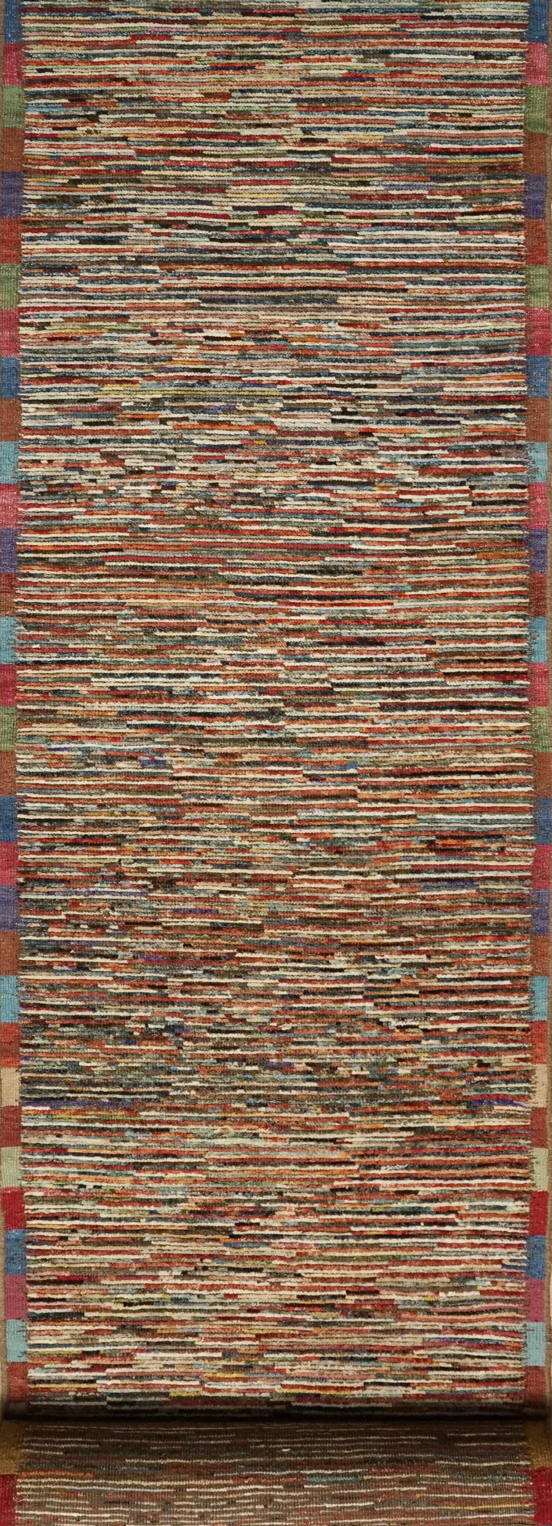 19 Ft Colorful Moroccan Runner Rug - Afghan Handmade Rug