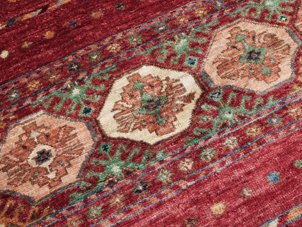 5x7 Ft Red Khorjin Rug - Hand Knotted Wool Tribal Rug