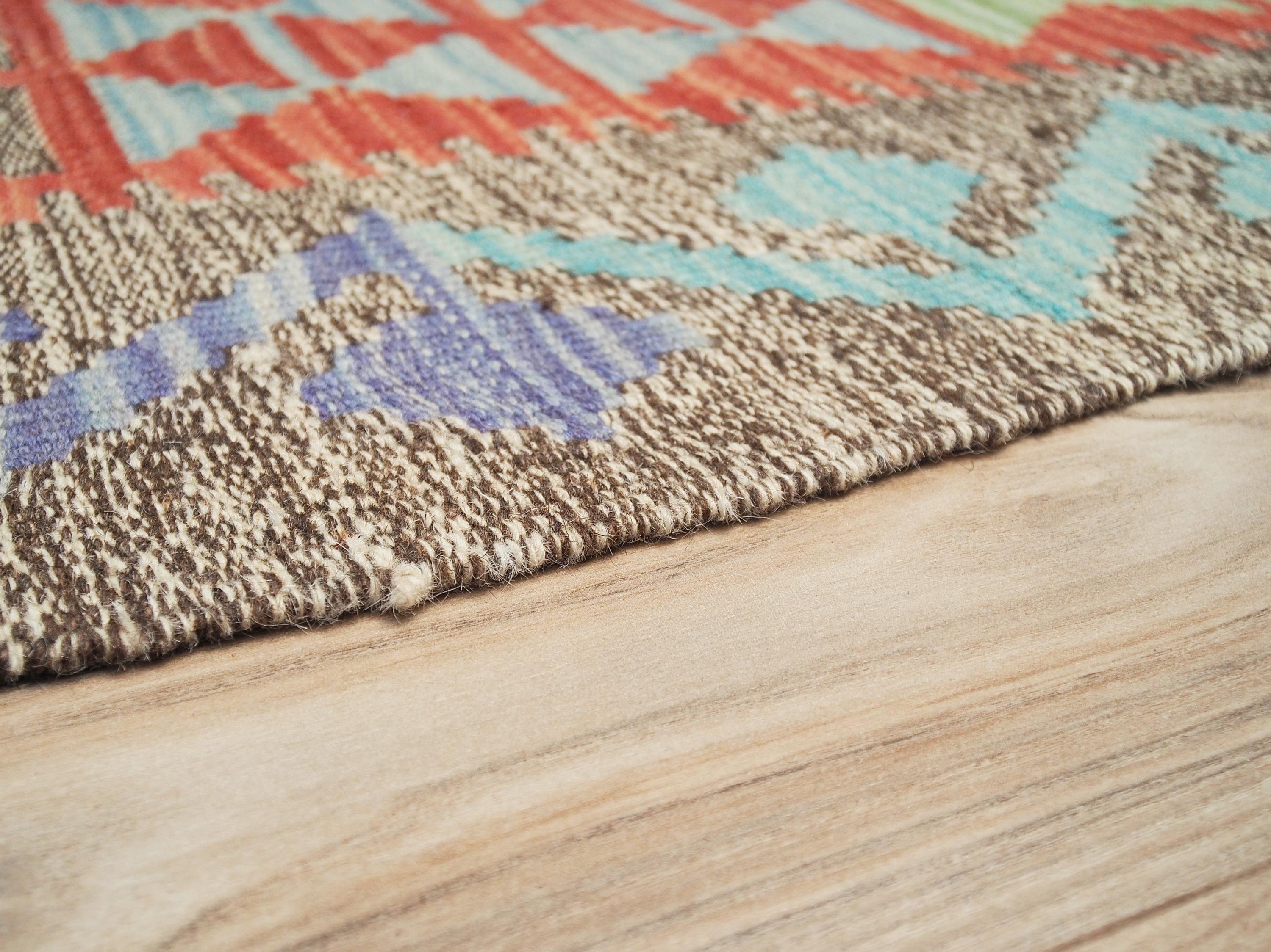 5x8 Ft Red Maimana Kilim Rug - Flat Weave Afghan Rug