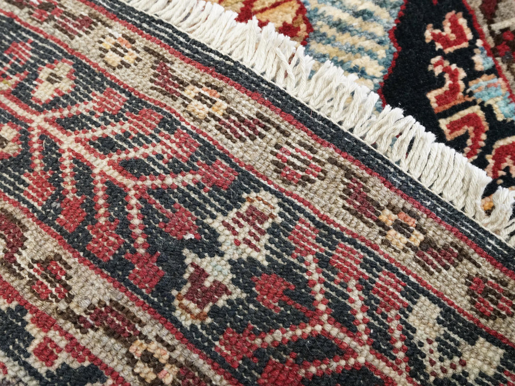 2x3 Ft Hand Knotted Mamluk Rug - Black & Red Oriental Accent Rug