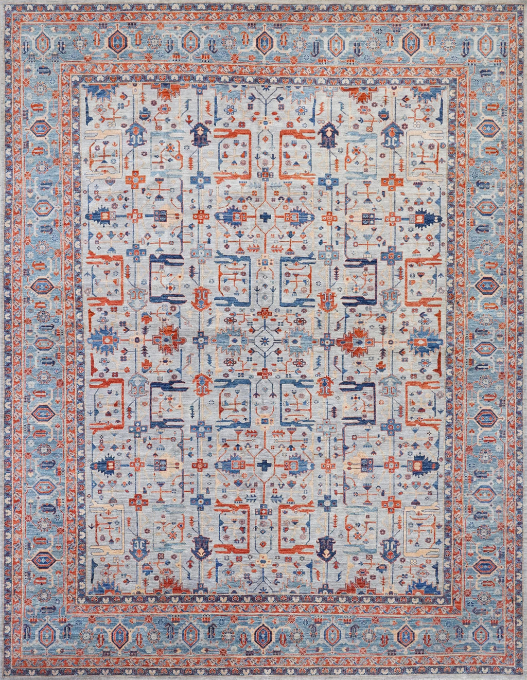 12x15 Ft Gray Heriz Rug - Handmade Afghan Area Rug - Oversize