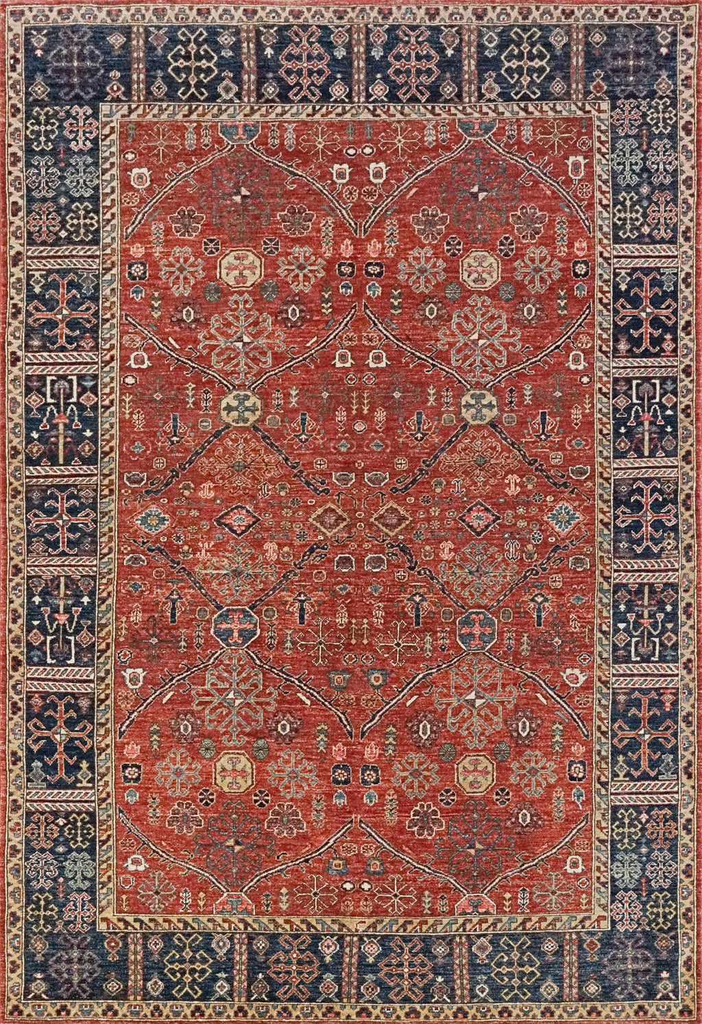 6x9 Ft Red Bidjar Rug - Hand Knotted Afghan Oriental Rug