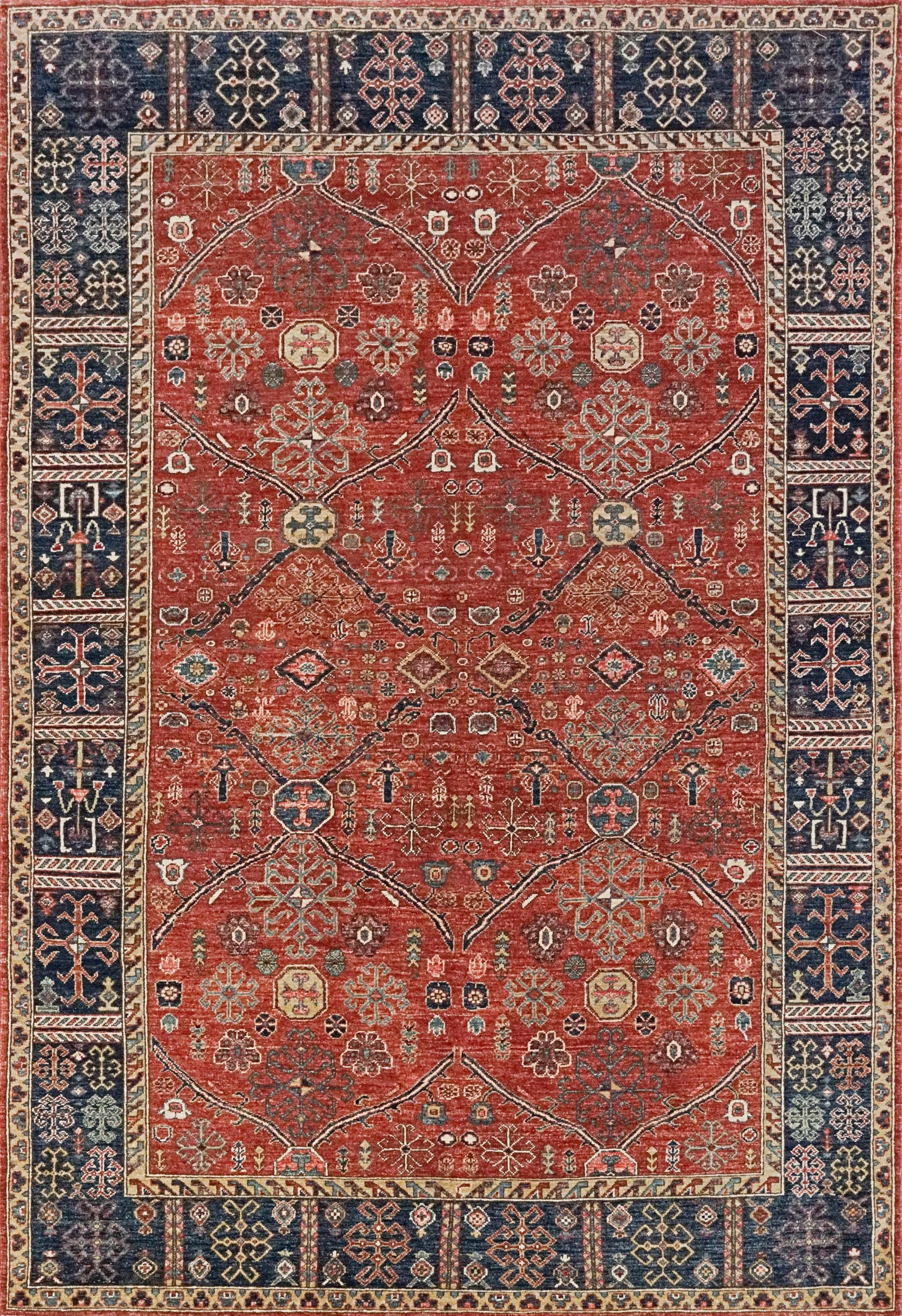 6x9 Ft Red Bidjar Rug - Hand Knotted Afghan Oriental Rug