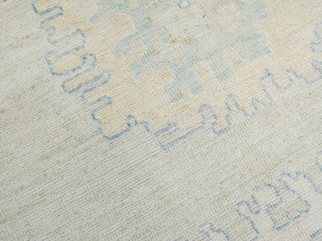 10x14 Ft Blue Oushak Rug - Hand Knotted Afghan Rug - Turkish Floral Design