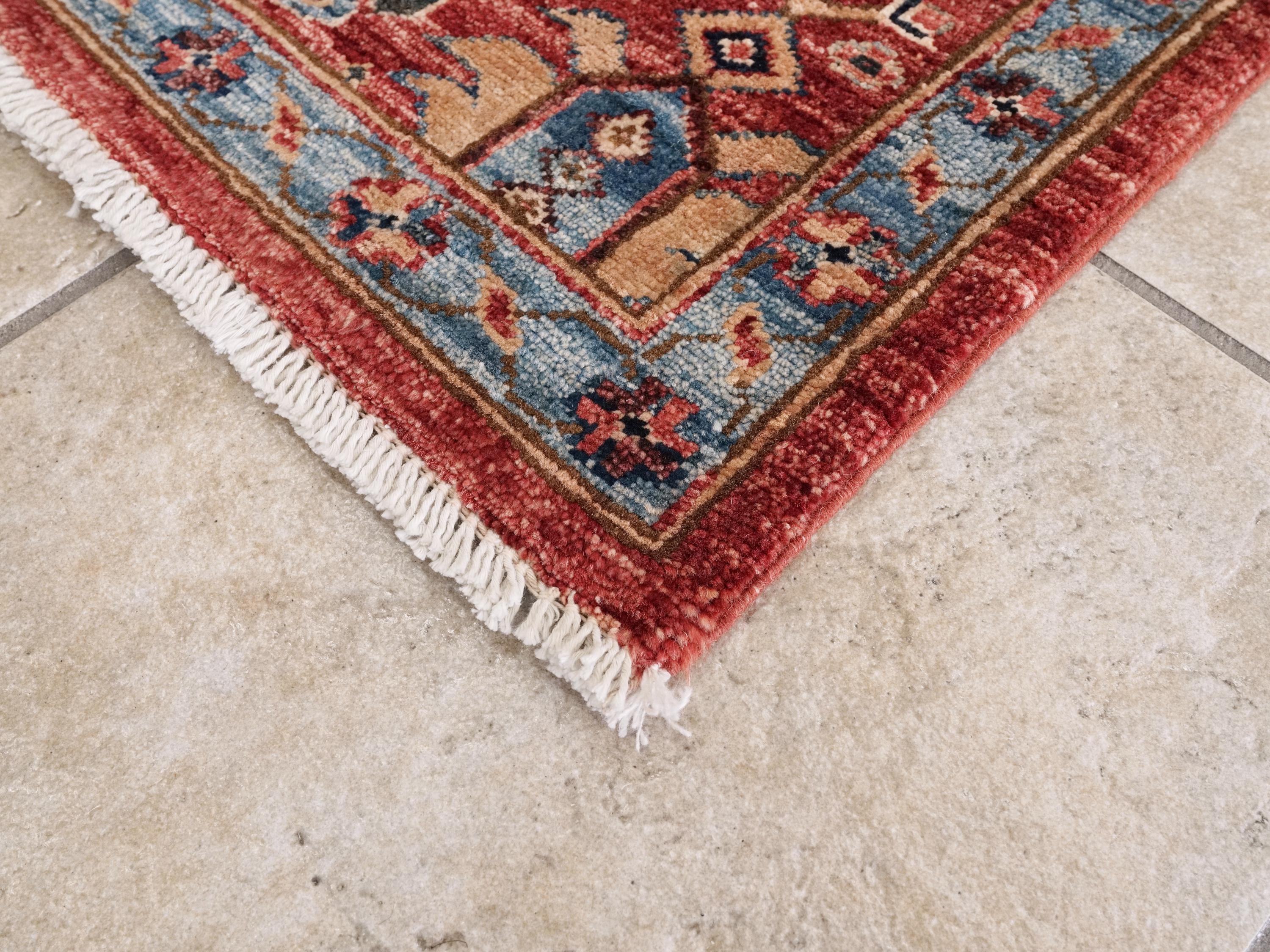6x9 Ft Hand-Knotted Red Bidjar Rug - Oriental Rug