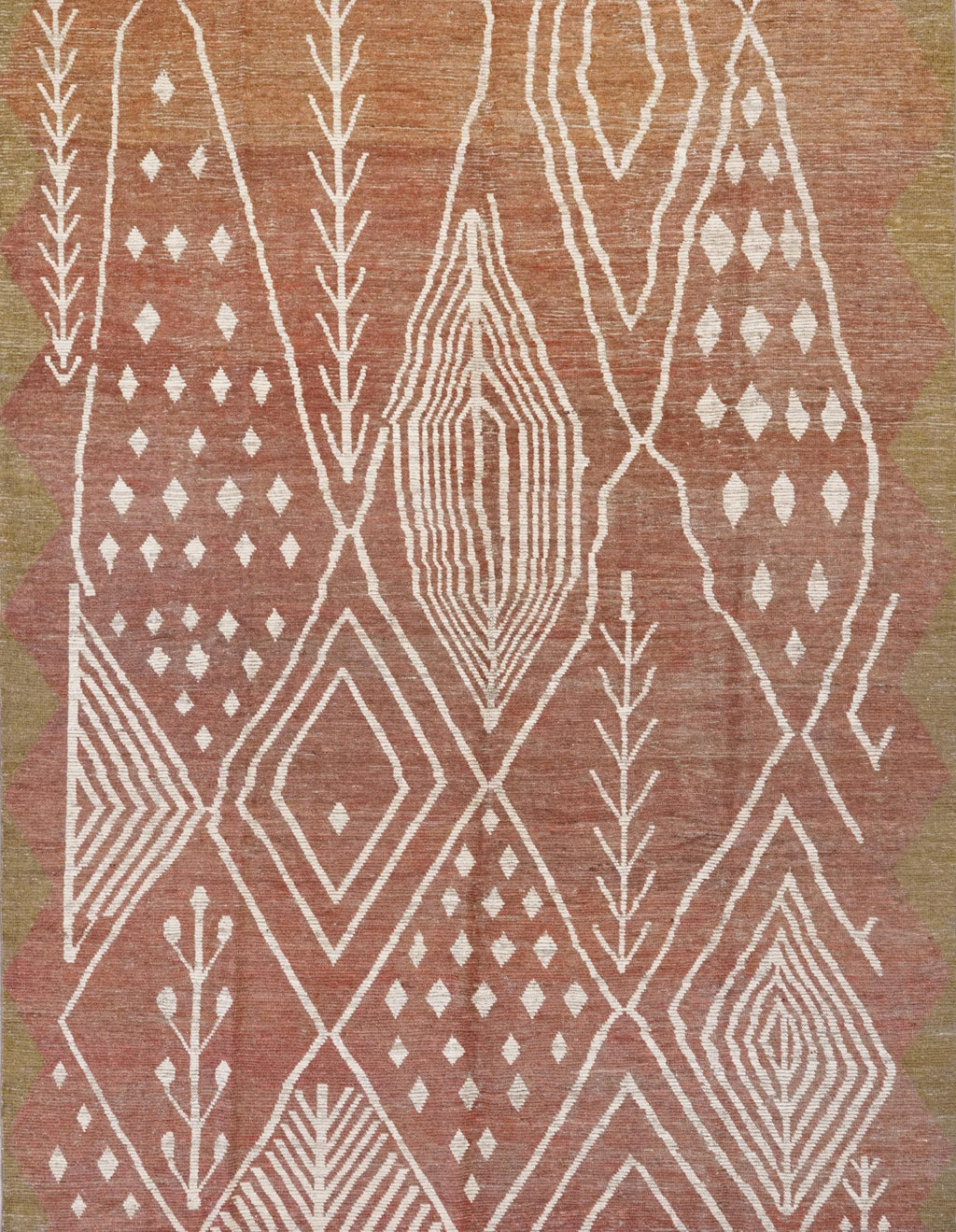 9x12 Ft Red Moroccan Rug - Hand Knotted Area Rug - Tribal Design