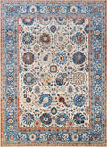 10x14 Ft White & Blue Bidjar Rug - Hand Knotted Oriental Area Rug