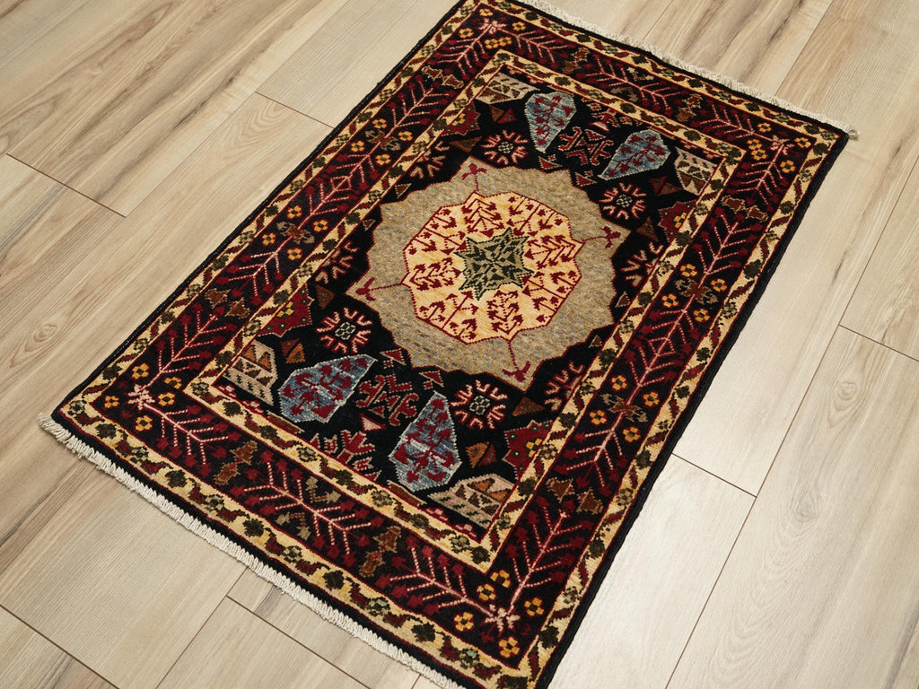 2x3 Ft Hand Knotted Mamluk Rug - Oriental Accent Rug