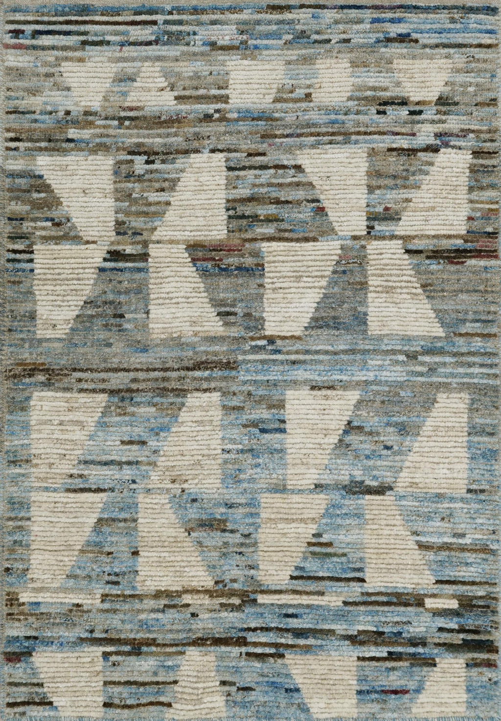 3x5 Ft Blue & White Moroccan Rug - Hand Knotted Area Rug