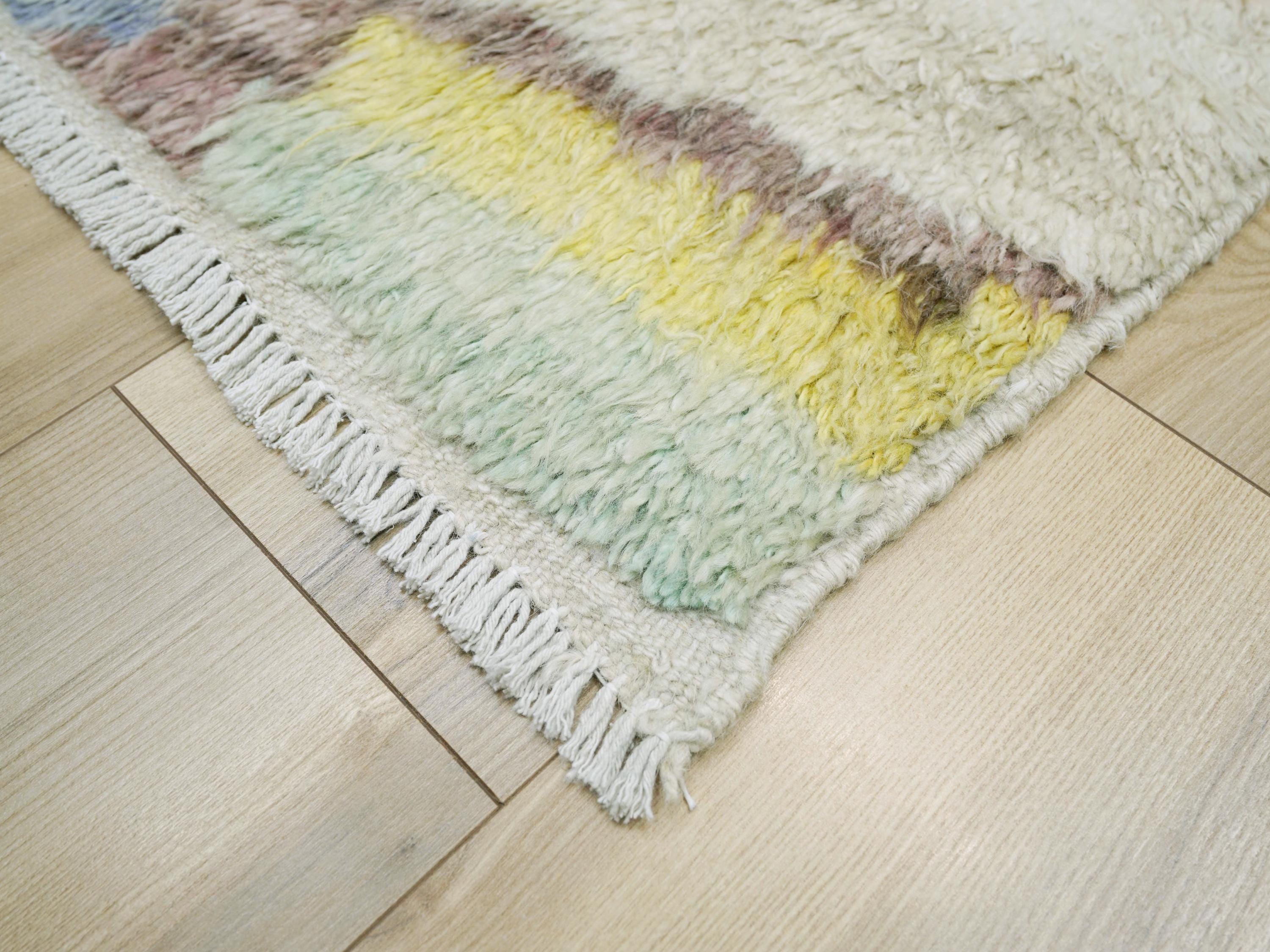 5x6 Multicolor Moroccan Rug - Hand Knotted Wool Area Rug