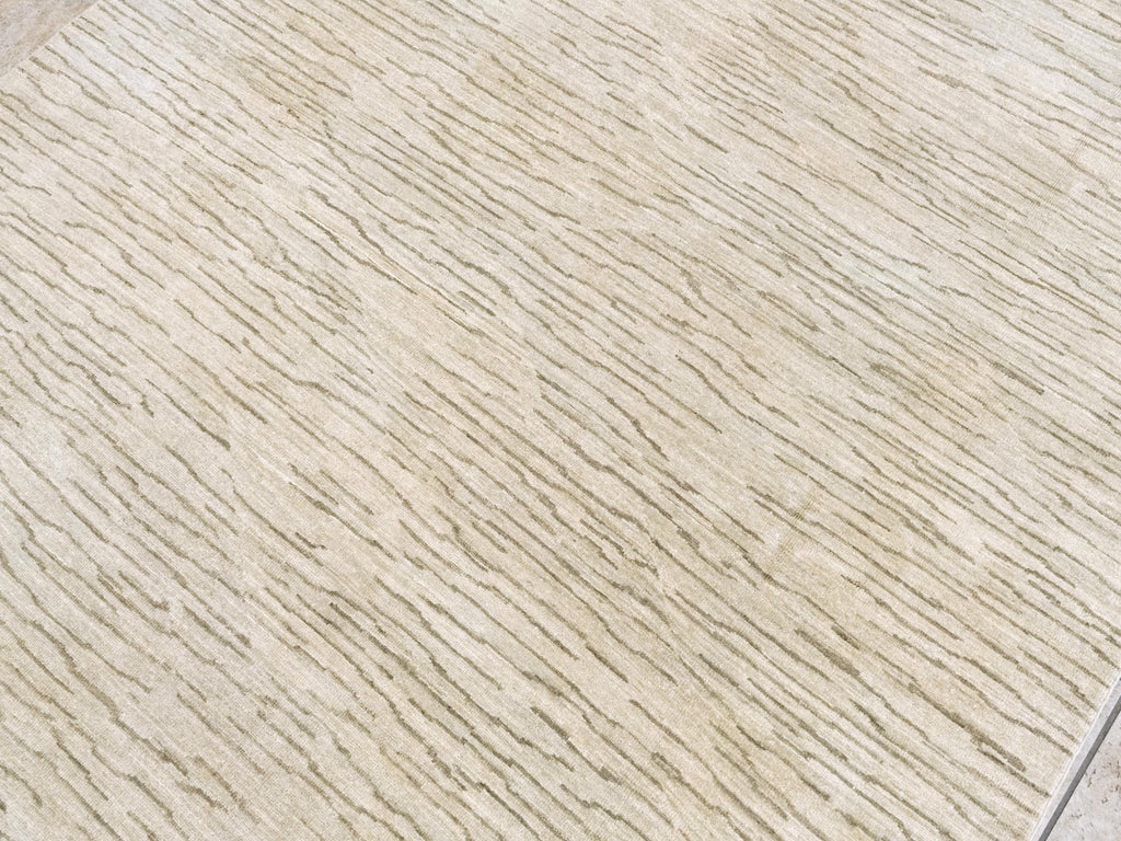 6x9 Ft Beige Gabbeh Rug - Afghan Wool Area Rug - Contemporary Design