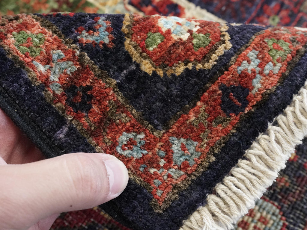 3x4 Ft Black Mamluk Afghan Rug - Handmade Wool Oriental Rug