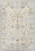 5x7 Ft Hand Knotted Wool Serapi Rug - White Vintage Persian Rug