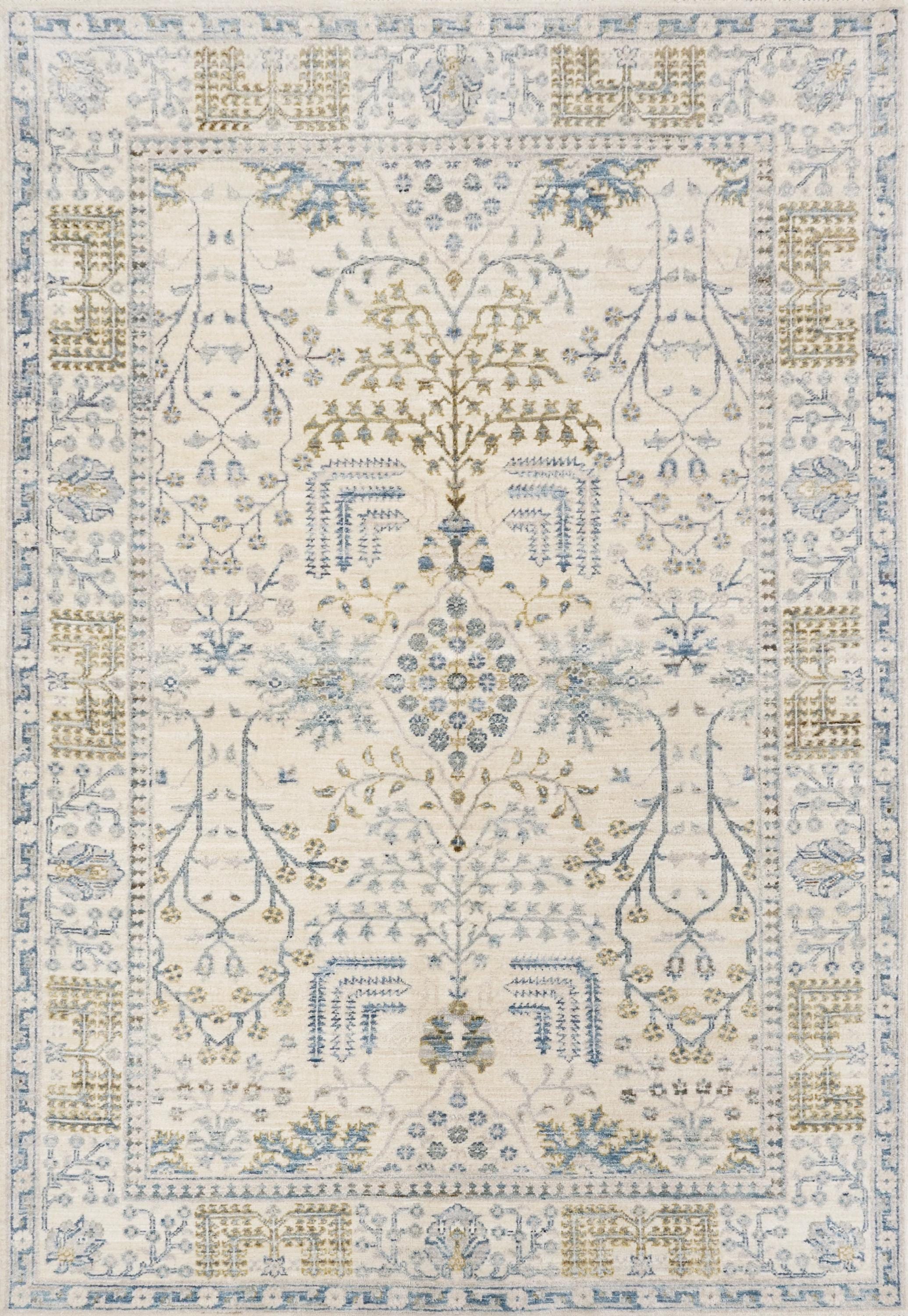 5x7 Ft Hand Knotted Wool Serapi Rug - White Vintage Persian Rug