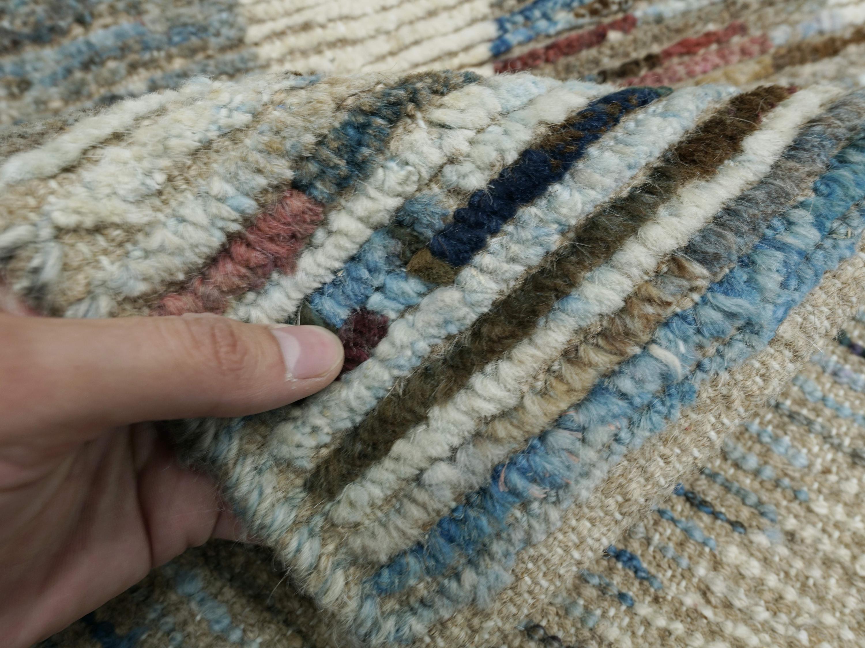 3x5 Ft Blue & White Moroccan Rug - Hand Knotted Area Rug