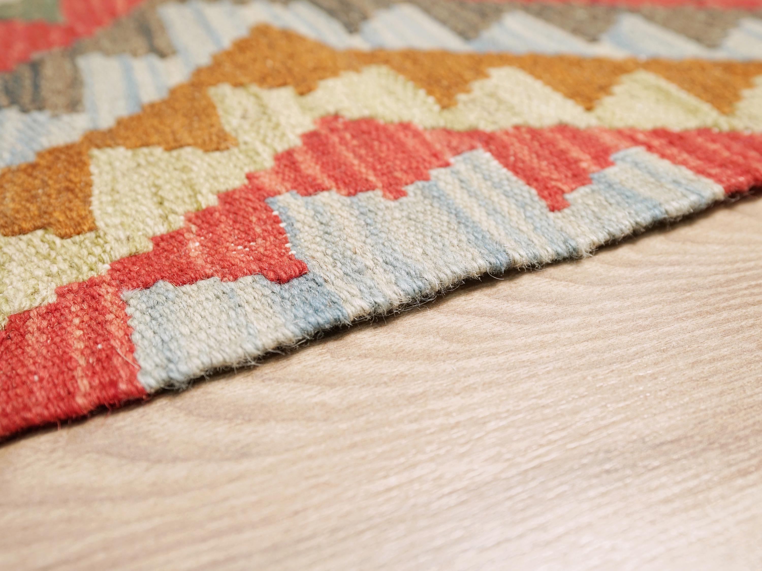 4x6 Ft Wool Kilim Rug - Flat Weave Scandinavian Rug