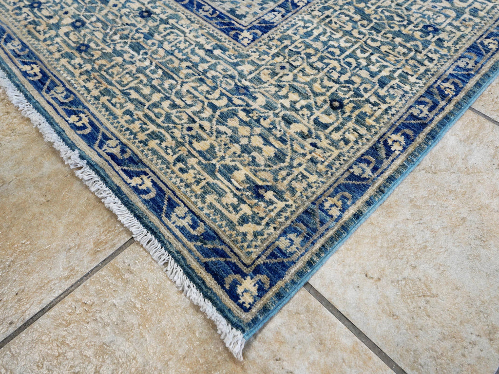 6x9 Ft Blue Serapi Rug - Traditional Wool Rug - All Over Design