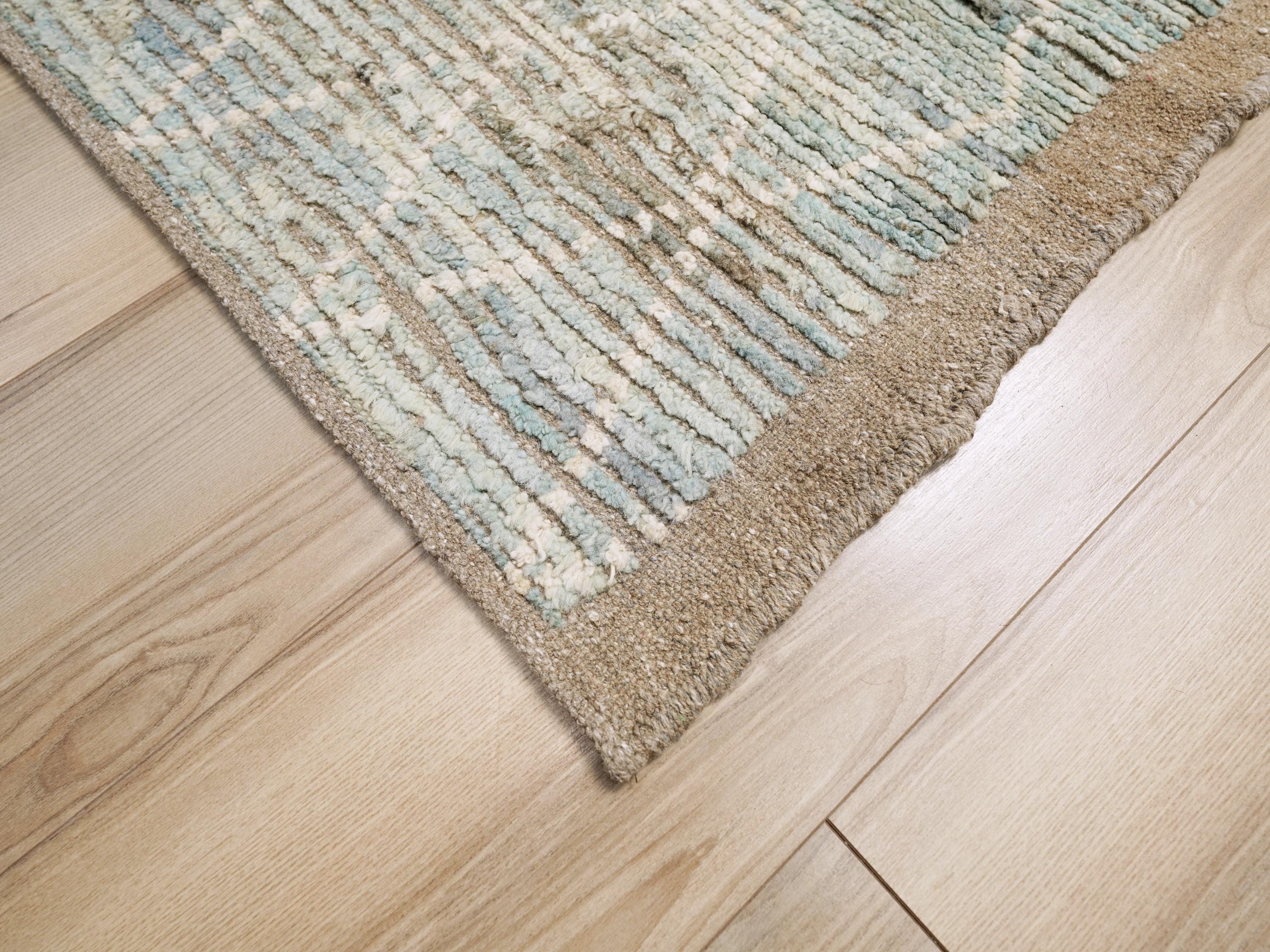 6x9 Ft Light Blue Moroccan Rug - Afghan Handmade Area Rug