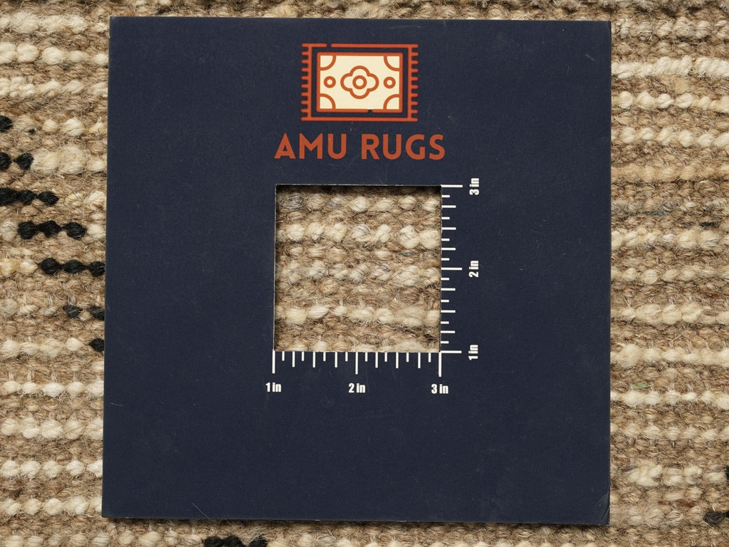 15 Ft Handmade Wool Moroccan Runner Rug: Beige Afghan Hallway Rug