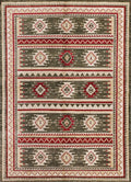 6x9 Ft Green & Red Heriz Rug - Oriental Area Rug - Persian Design
