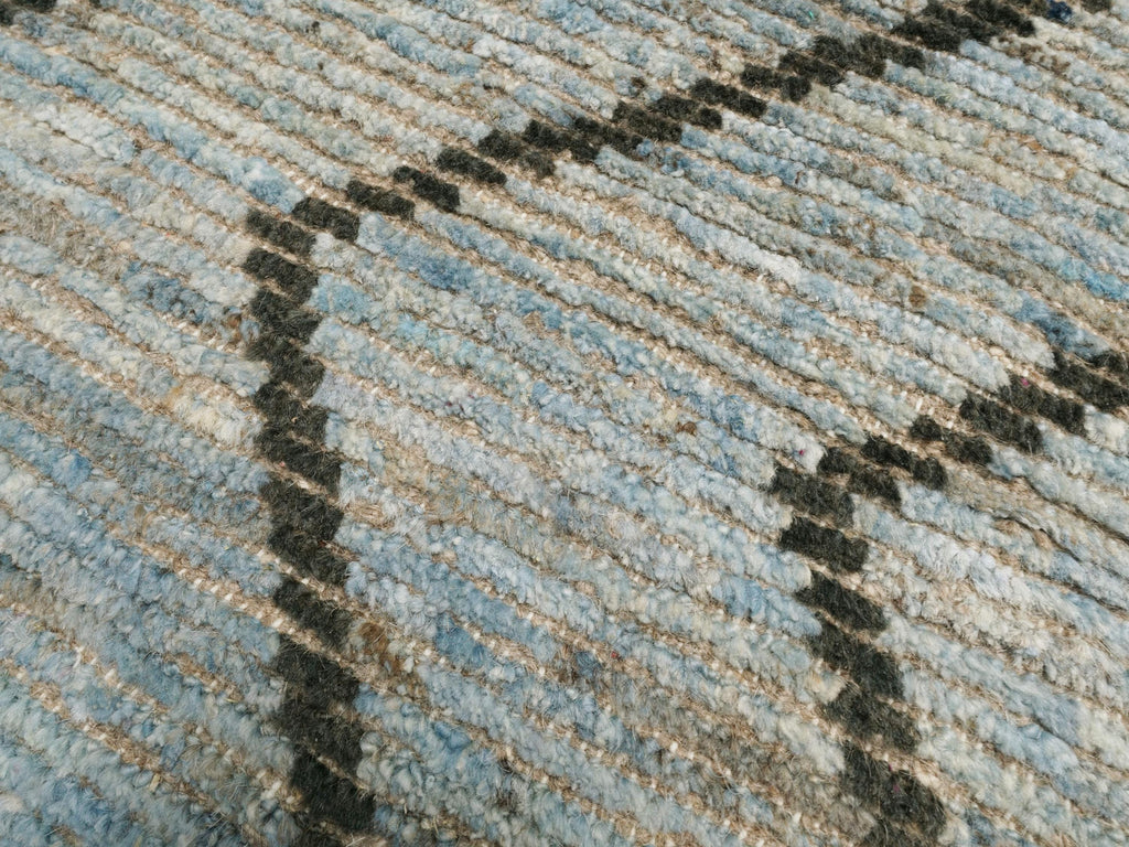 3x5 Ft Hand Knotted Moroccan Rug - Light Blue Area Rug