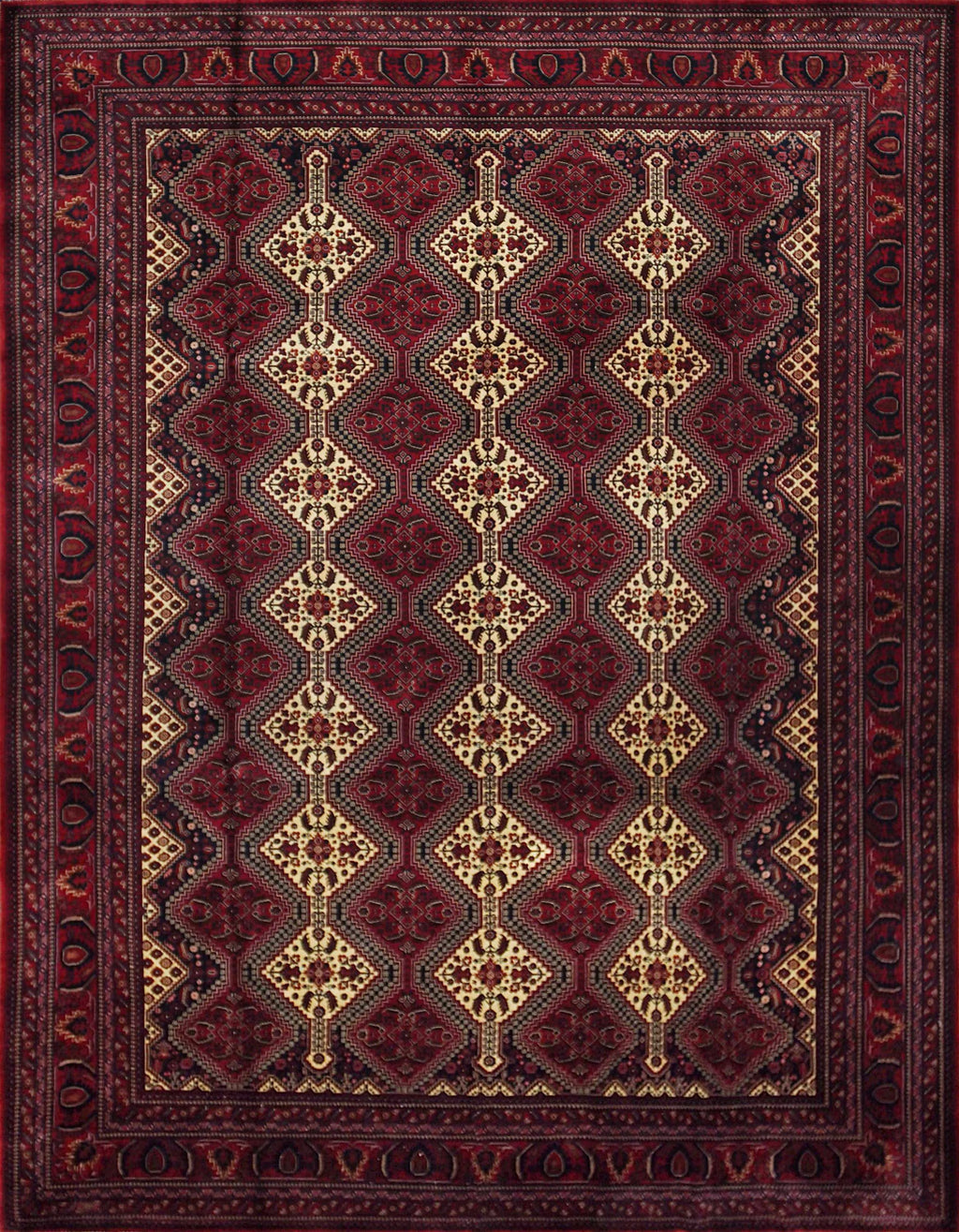 10x14 Ft Dark Red Bidjar Rug - Hand Knotted Oriental Rug