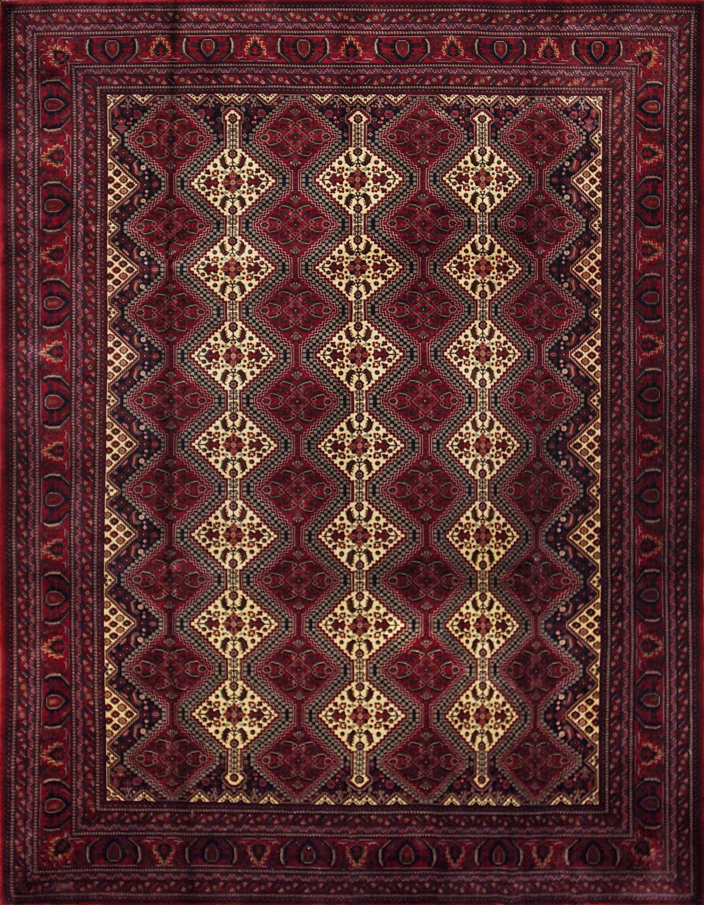 10x14 Ft Dark Red Bidjar Rug - Hand Knotted Oriental Rug