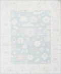 12x15 Ft Muted Ushak Rug - Traditional Wool Area Rug - Greenish Blue Turkish design