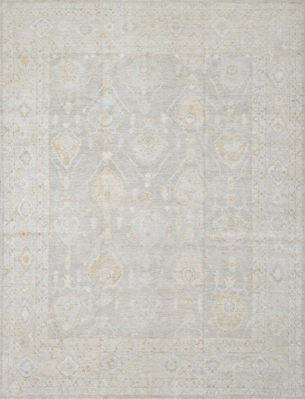 8x10 Ft Light Brown Ushak Rug - Hand Knotted Oriental Rug - Ottoman Design