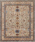 8x10 Ft Beige & Gray Bidjar Rug - Hand Knotted Wool Oriental Rug