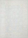 9x12 Ft Muted Blue Oushak Rug - Handmade Area Rug - Turkish Design
