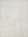 9x12 Ft Pastel Oushak Rug - Handmade Area Rug - Floral Design