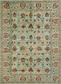 9x12 Ft Green Serapi Rug - Afghan Oriental Area Rug - Persian Design