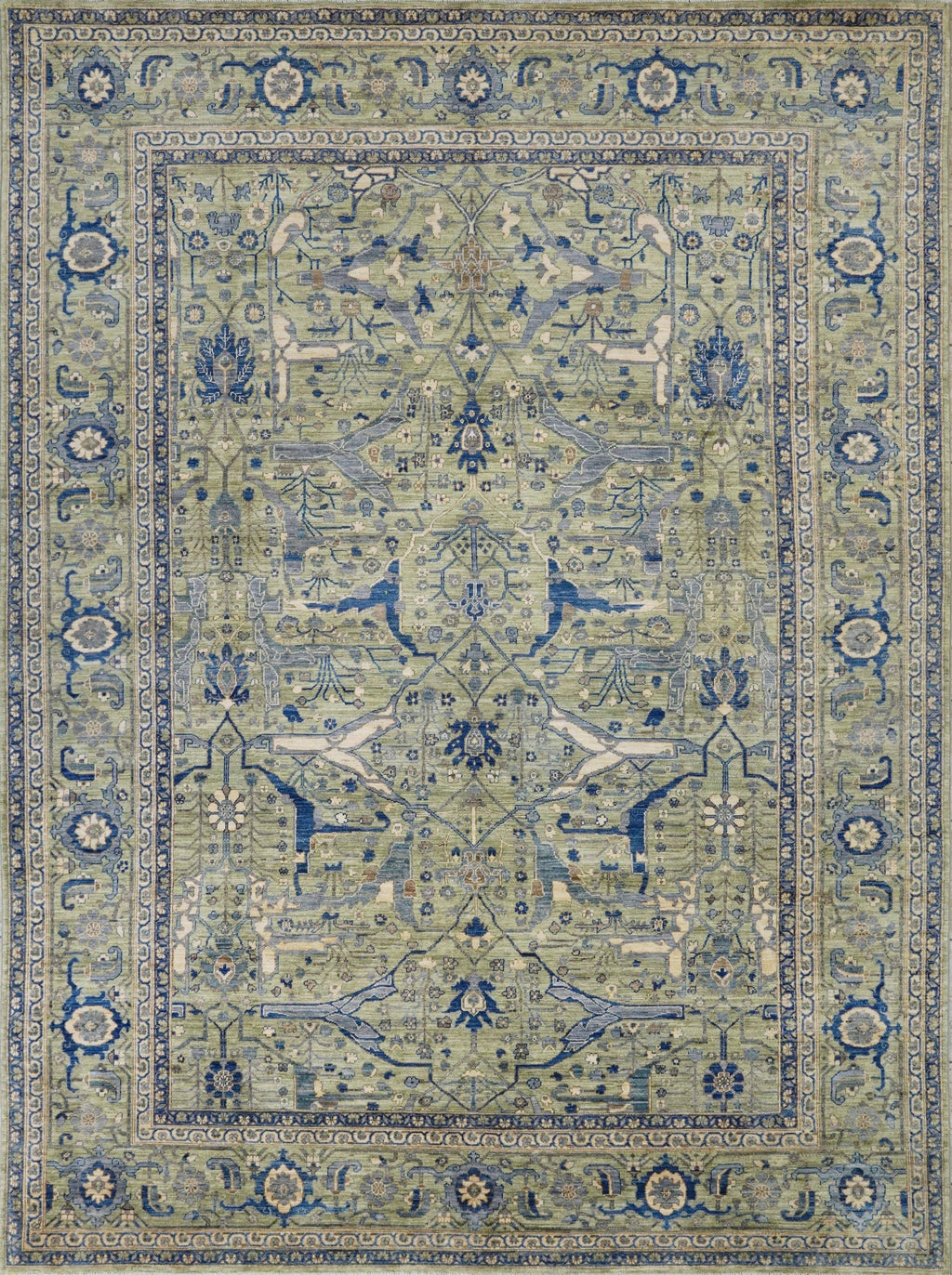 9x12 Ft Green Bidjar Rug - Afghan Oriental Area Rug
